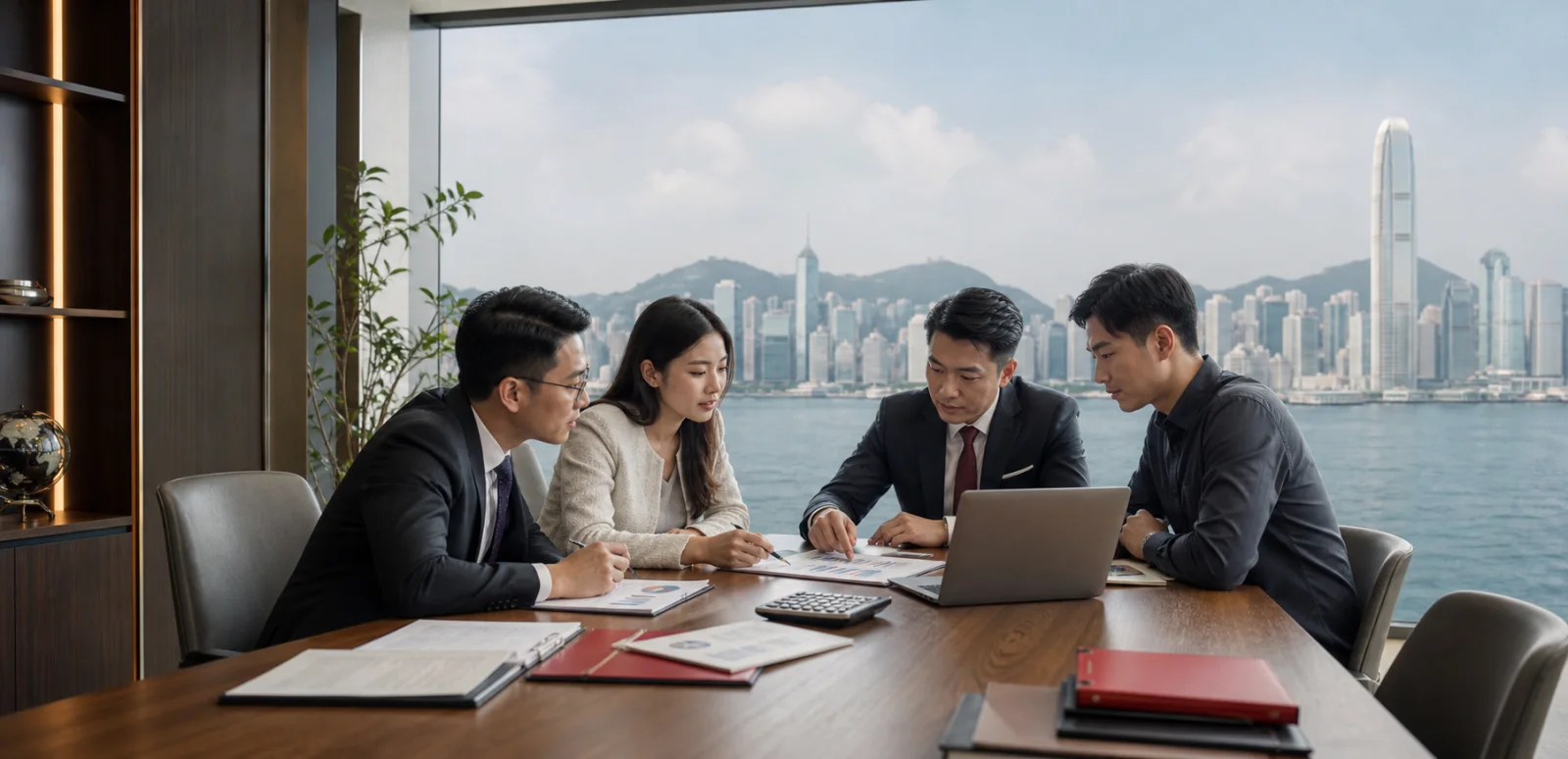 賢滙會計團隊在旺角辦公室會議協作，隨時回覆客戶查詢